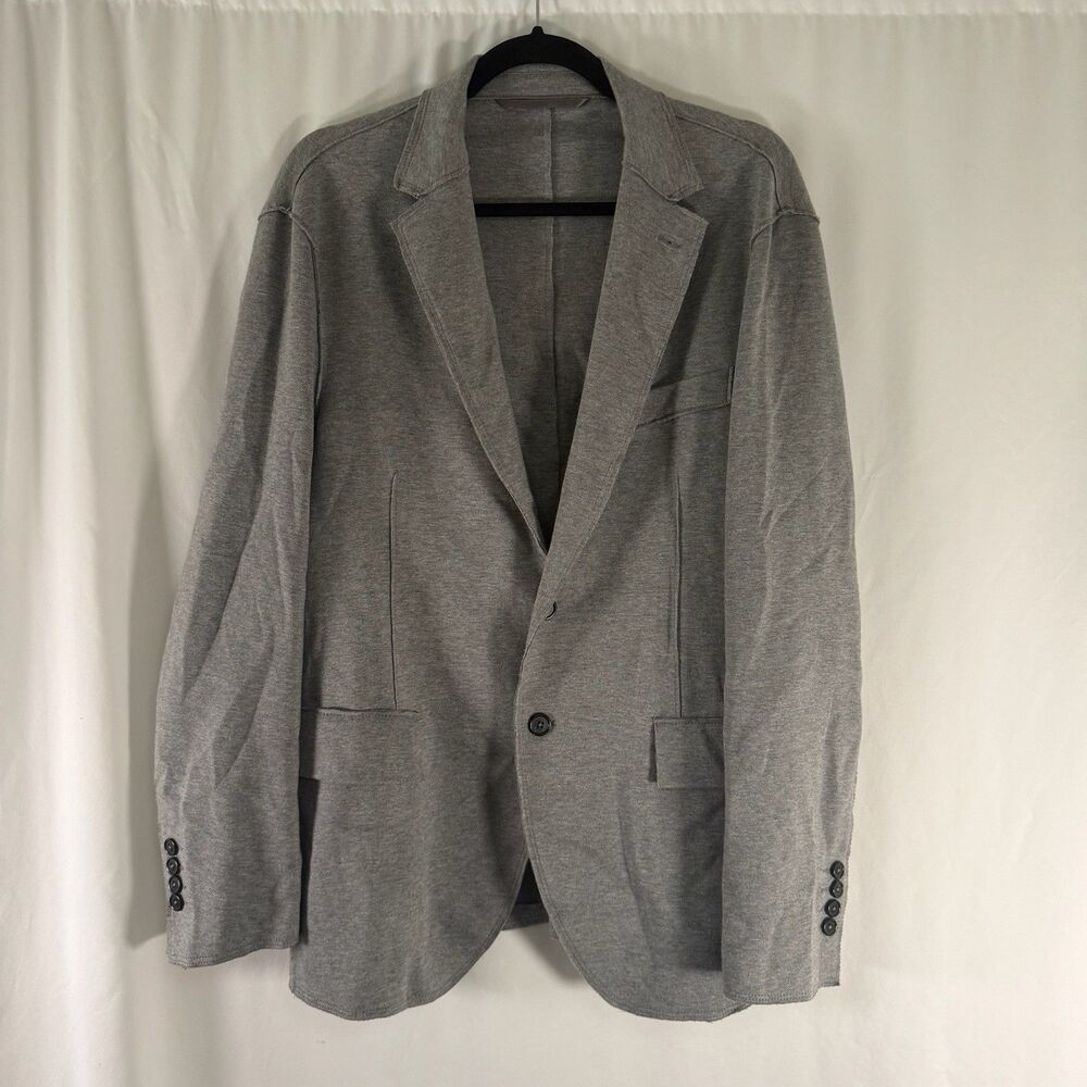 Purification Garcia Sweater Blazer Men's 52 Grey Double Button Collared Long Slv